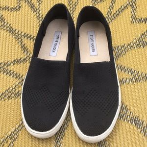 Black Fabric Steve Madden Frankel Loafers
